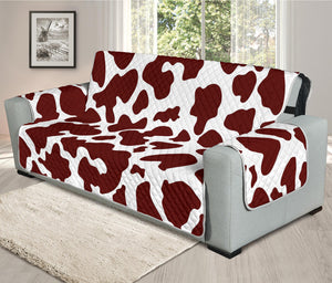 Chocolate Brown And White Cow Print Oversized Sofa Protector