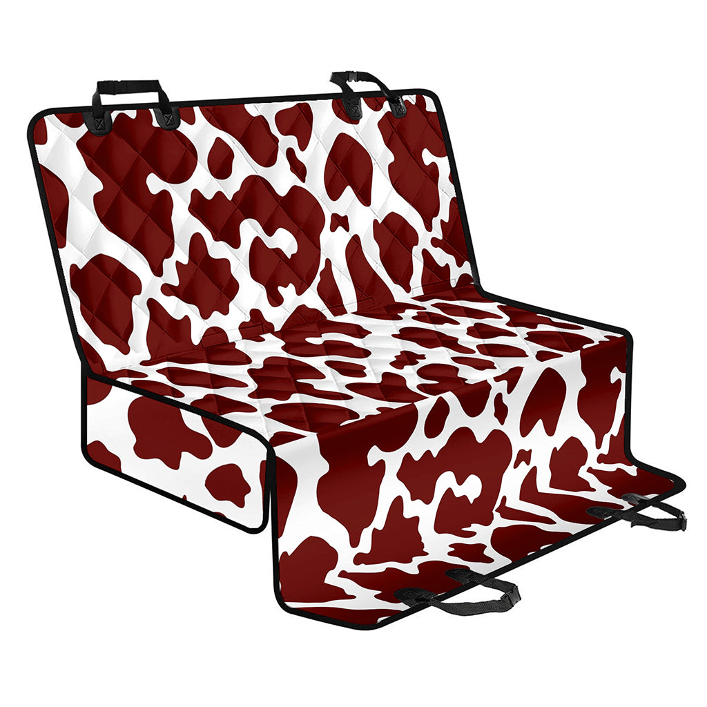 Chocolate Brown And White Cow Print Pet Car Back Seat Cover
