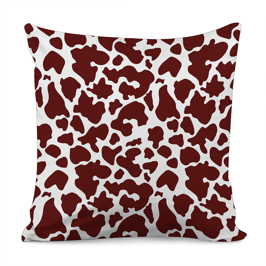 Chocolate Brown And White Cow Print Pillow Cover