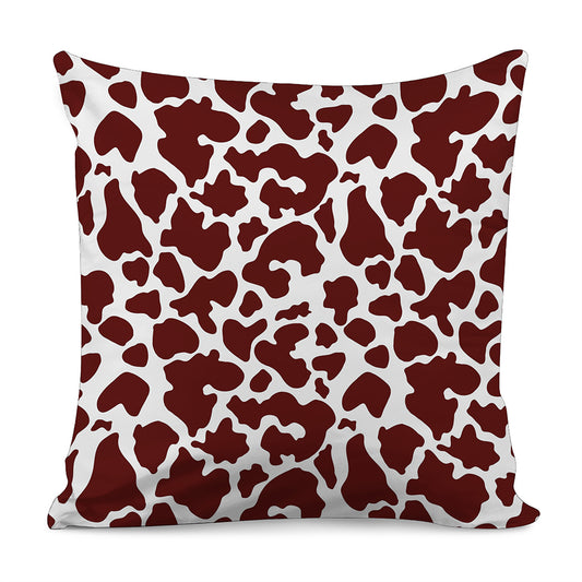 Chocolate Brown And White Cow Print Pillow Cover