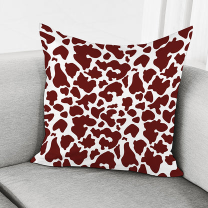 Chocolate Brown And White Cow Print Pillow Cover