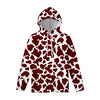 Chocolate Brown And White Cow Print Pullover Hoodie