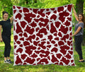 Chocolate Brown And White Cow Print Quilt