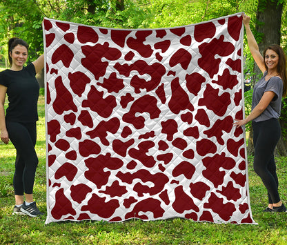 Chocolate Brown And White Cow Print Quilt