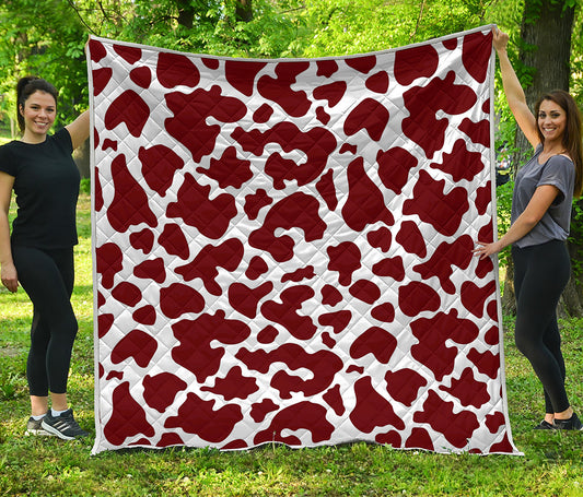 Chocolate Brown And White Cow Print Quilt