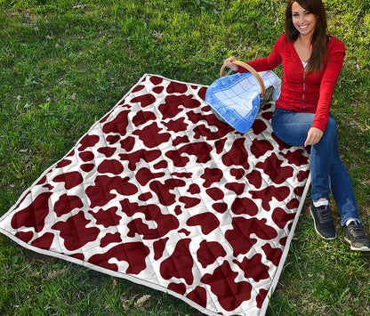 Chocolate Brown And White Cow Print Quilt