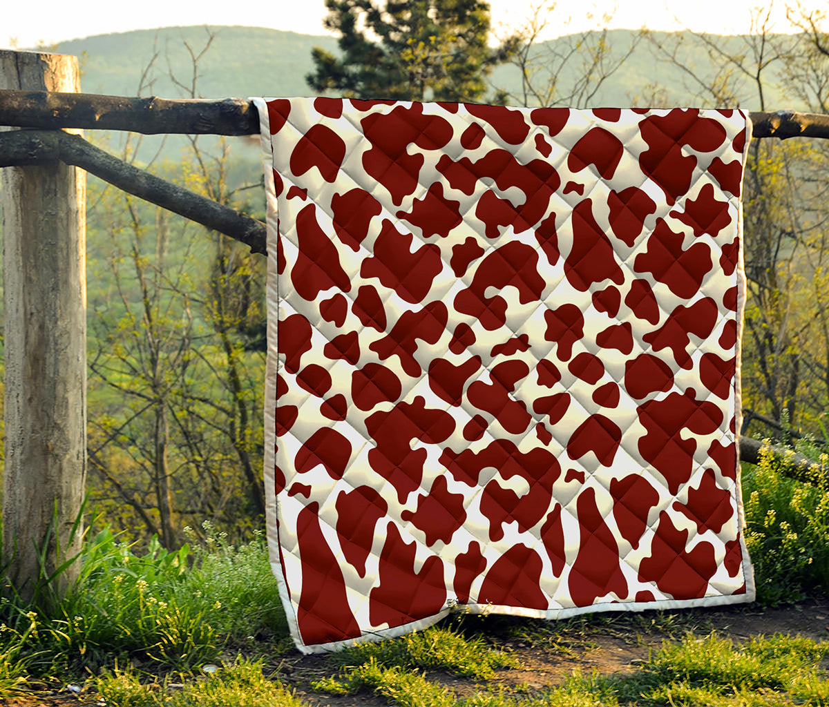 Chocolate Brown And White Cow Print Quilt