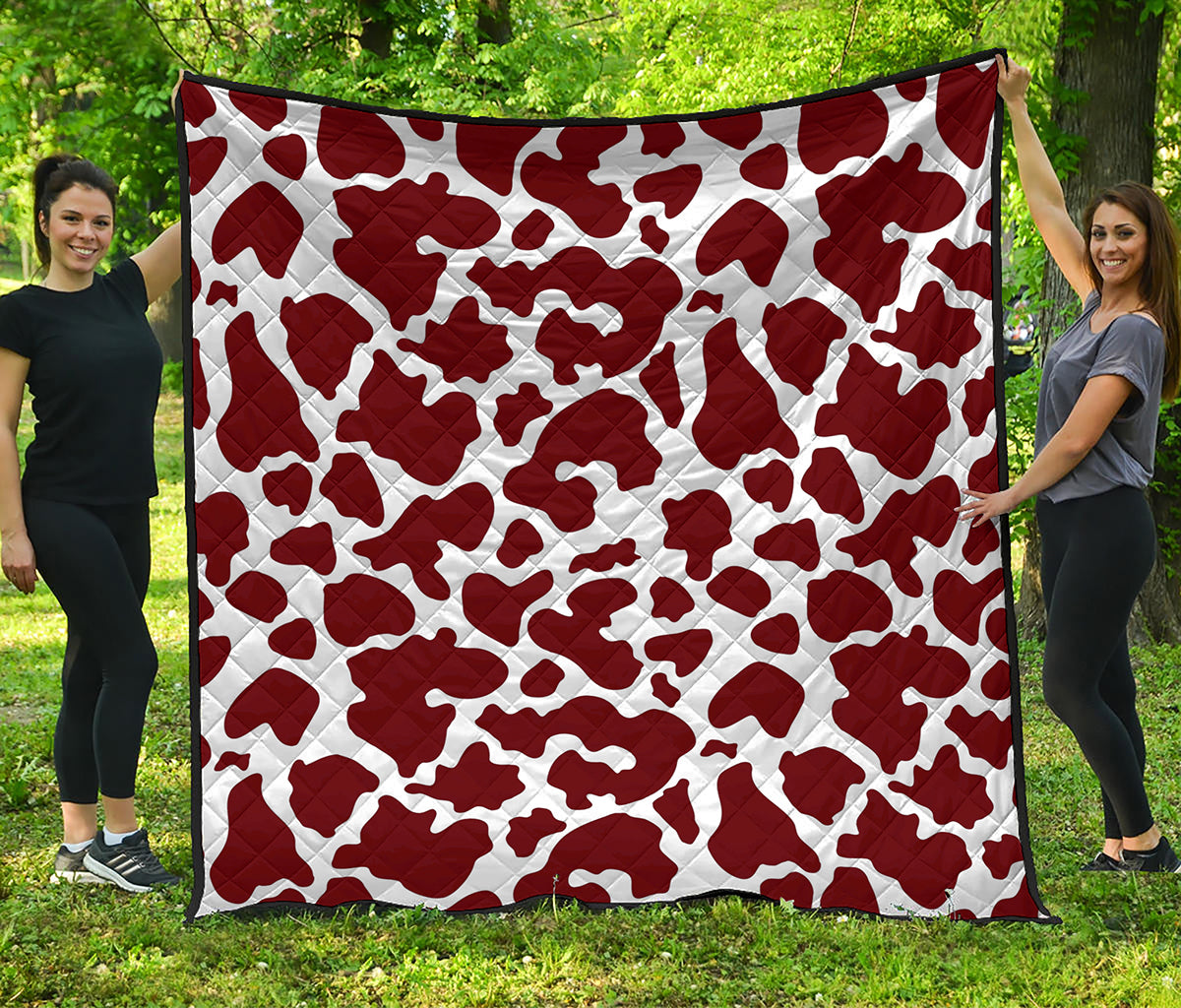 Chocolate Brown And White Cow Print Quilt