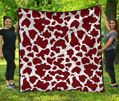 Chocolate Brown And White Cow Print Quilt