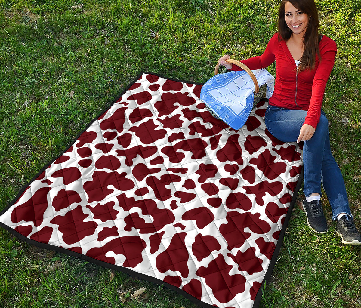 Chocolate Brown And White Cow Print Quilt