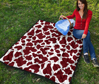 Chocolate Brown And White Cow Print Quilt