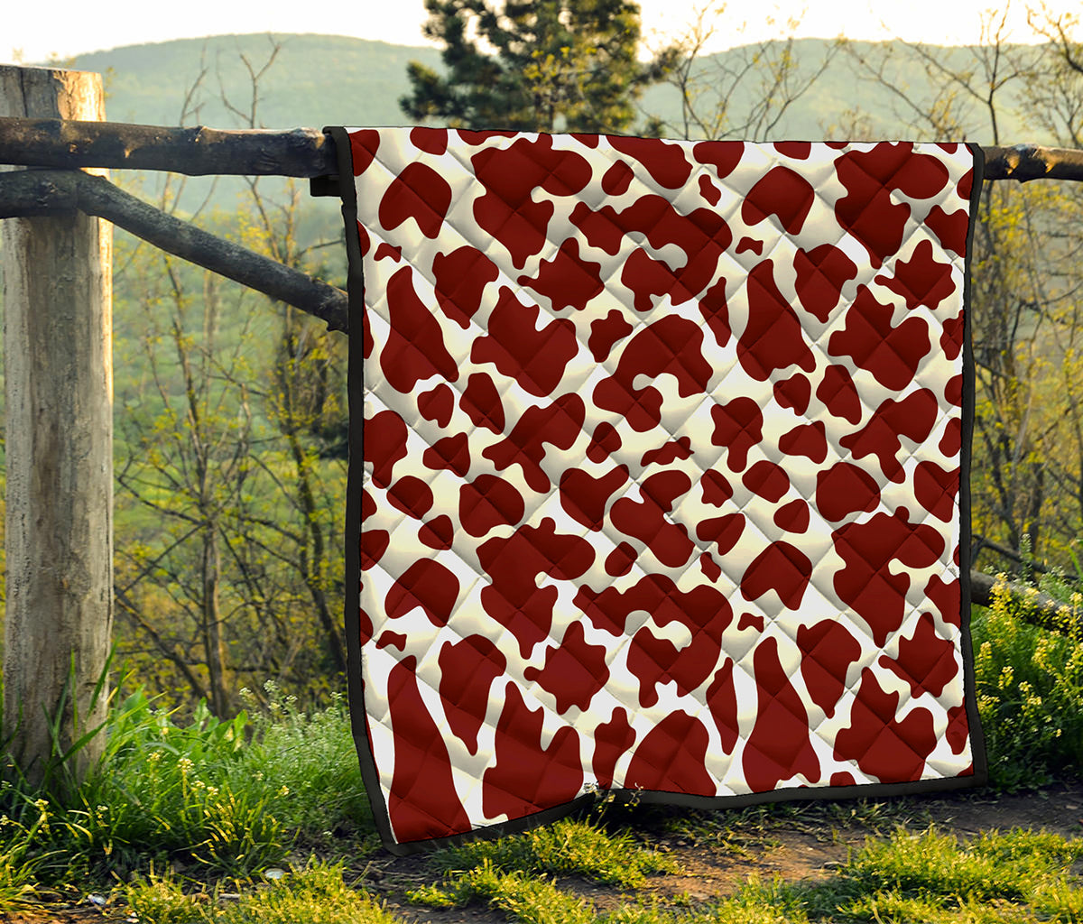 Chocolate Brown And White Cow Print Quilt