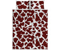 Chocolate Brown And White Cow Print Quilt Bed Set