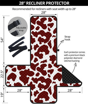 Chocolate Brown And White Cow Print Recliner Protector