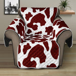 Chocolate Brown And White Cow Print Recliner Protector