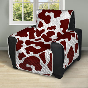 Chocolate Brown And White Cow Print Recliner Protector