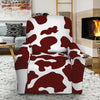 Chocolate Brown And White Cow Print Recliner Slipcover