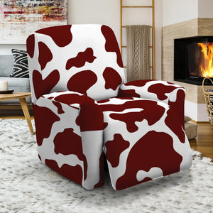 Chocolate Brown And White Cow Print Recliner Slipcover