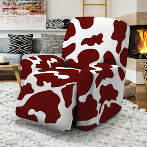 Chocolate Brown And White Cow Print Recliner Slipcover