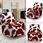 Chocolate Brown And White Cow Print Recliner Slipcover