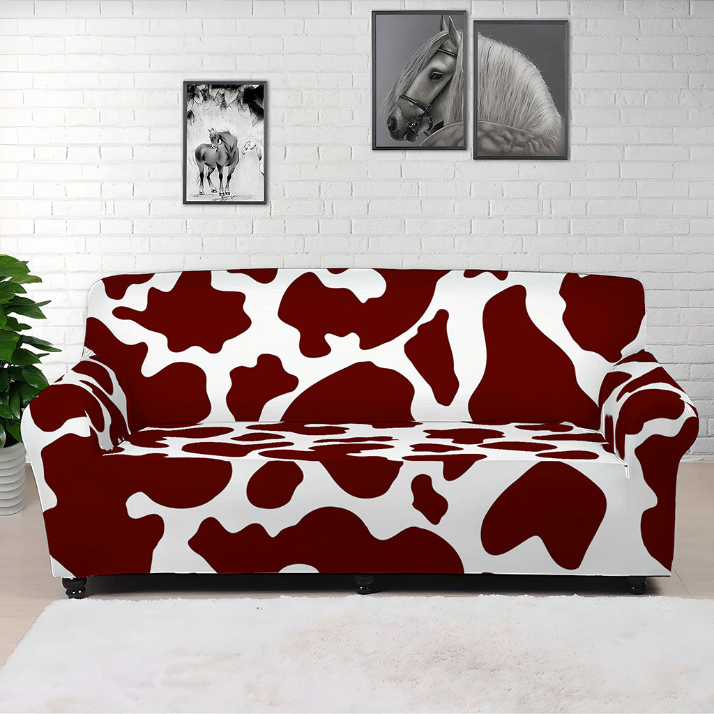 Chocolate Brown And White Cow Print Sofa Cover