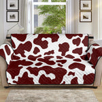 Chocolate Brown And White Cow Print Sofa Protector