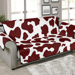 Chocolate Brown And White Cow Print Sofa Protector