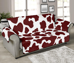 Chocolate Brown And White Cow Print Sofa Protector