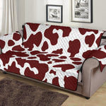 Chocolate Brown And White Cow Print Sofa Protector