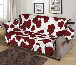 Chocolate Brown And White Cow Print Sofa Protector