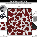 Chocolate Brown And White Cow Print Sofa Protector