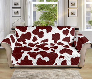 Chocolate Brown And White Cow Print Sofa Protector