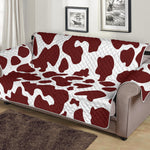 Chocolate Brown And White Cow Print Sofa Protector