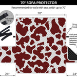 Chocolate Brown And White Cow Print Sofa Protector