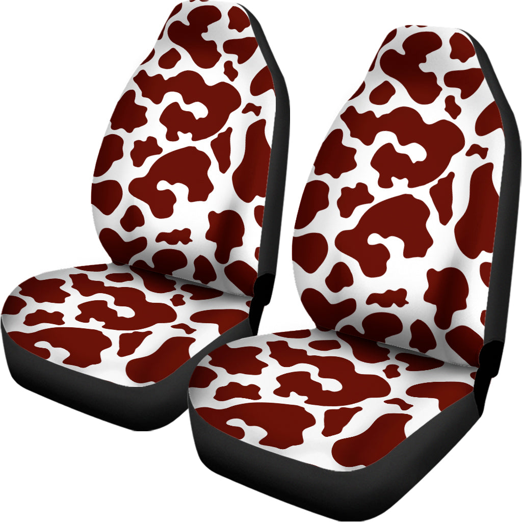 Chocolate Brown And White Cow Print Universal Fit Car Seat Covers