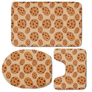 Chocolate Chip Cookie Pattern Print 3 Piece Bath Mat Set