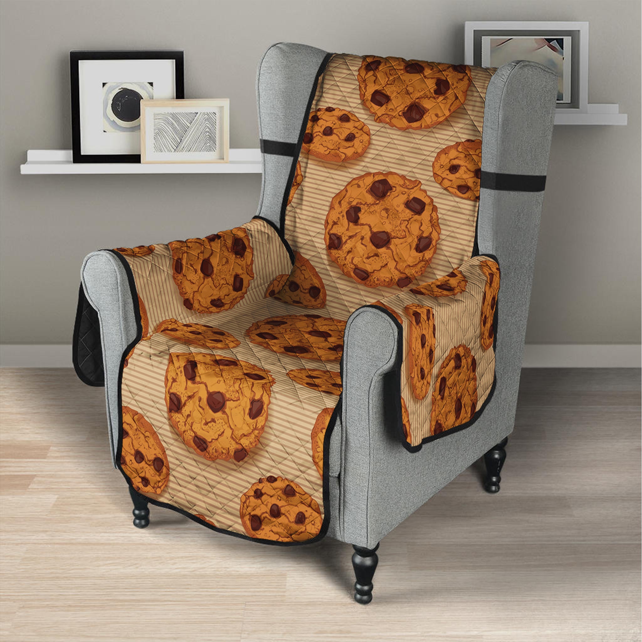 Chocolate Chip Cookie Pattern Print Armchair Protector