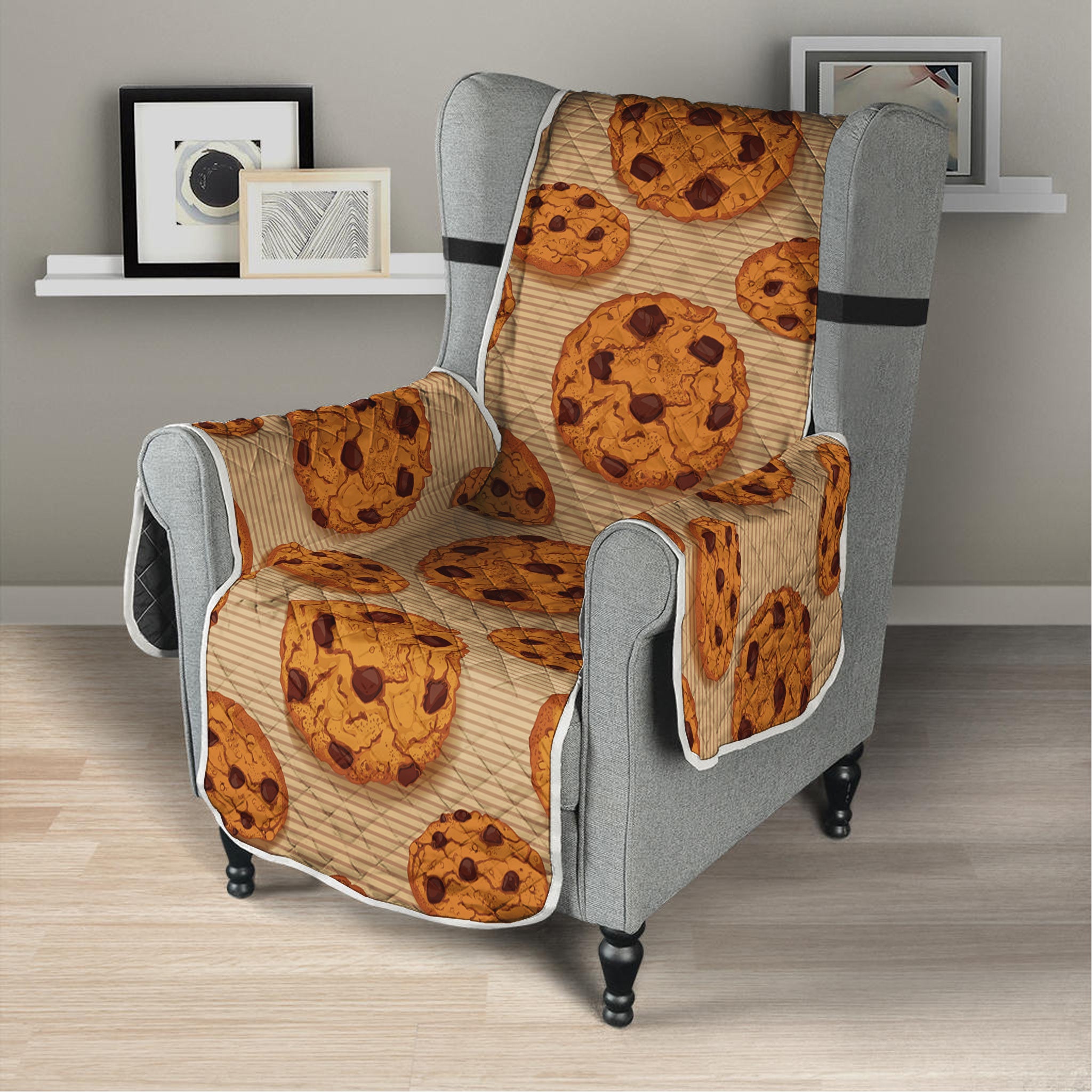 Chocolate Chip Cookie Pattern Print Armchair Protector