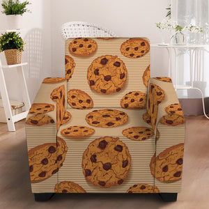 Chocolate Chip Cookie Pattern Print Armchair Slipcover