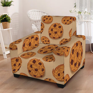 Chocolate Chip Cookie Pattern Print Armchair Slipcover