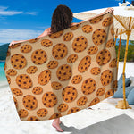 Chocolate Chip Cookie Pattern Print Beach Sarong Wrap