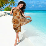 Chocolate Chip Cookie Pattern Print Beach Sarong Wrap