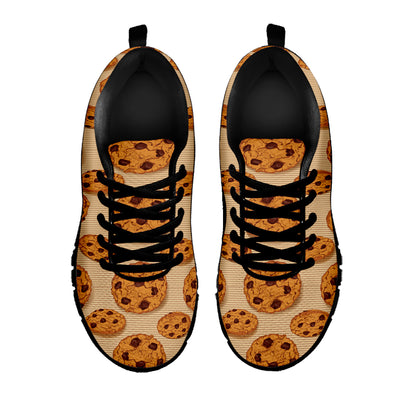 Chocolate Chip Cookie Pattern Print Black Sneakers