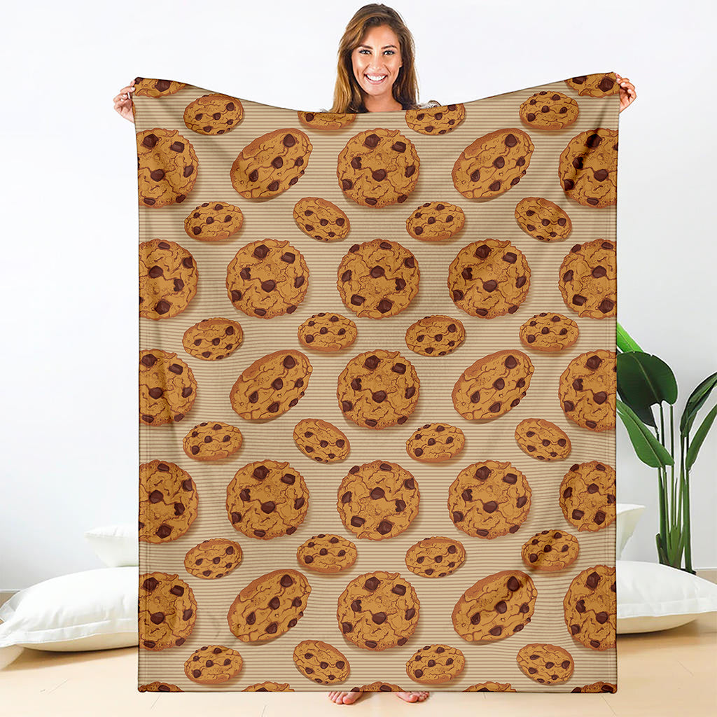 Chocolate Chip Cookie Pattern Print Blanket