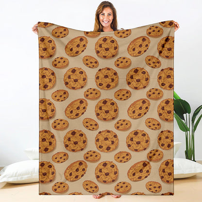 Chocolate Chip Cookie Pattern Print Blanket