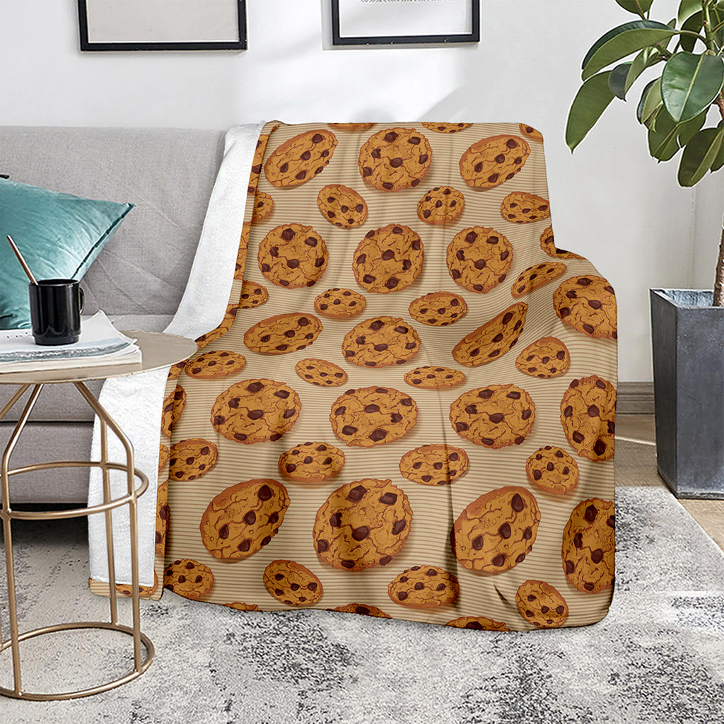 Chocolate Chip Cookie Pattern Print Blanket
