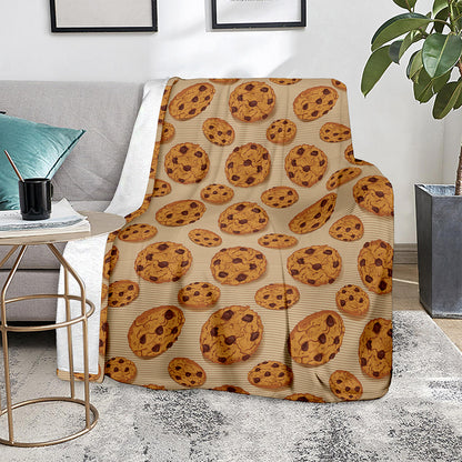 Chocolate Chip Cookie Pattern Print Blanket