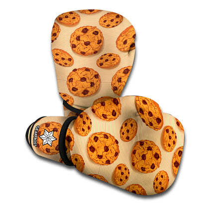 Chocolate Chip Cookie Pattern Print Boxing Gloves