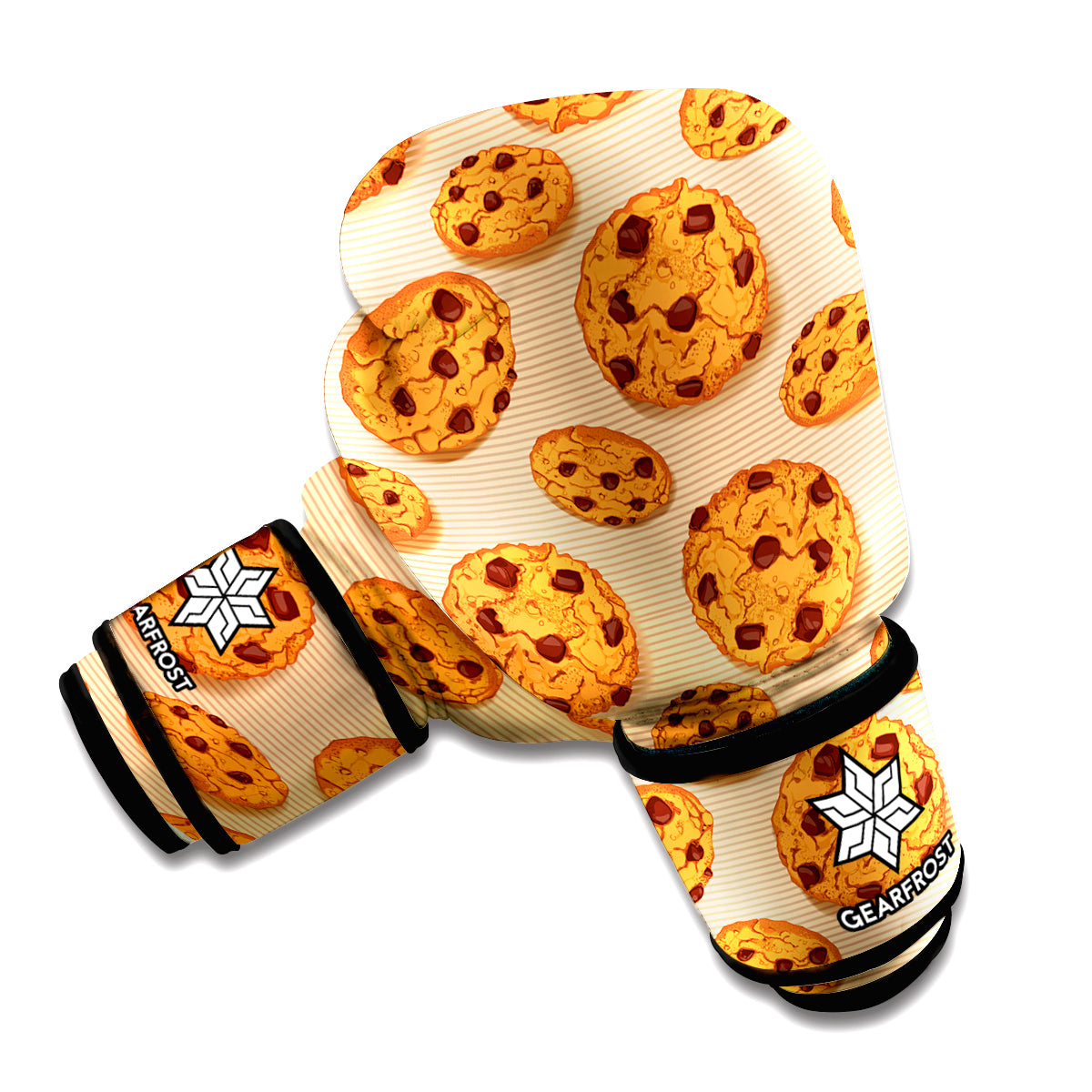 Chocolate Chip Cookie Pattern Print Boxing Gloves