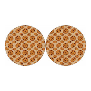 Chocolate Chip Cookie Pattern Print Car Coasters